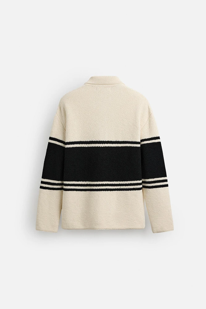 LIMITED EDITION STRIPED KNIT POLO SHIRT