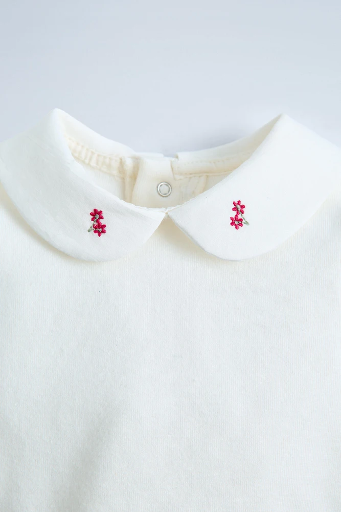 BODY COL CLAUDINE BRODÉ FLEURS
