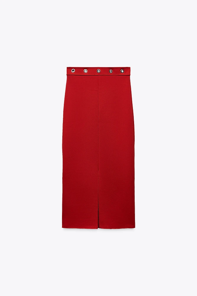 STRETCH CONTOURING MIDI SKIRT