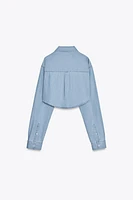 TRF CROP DENIM SHIRT