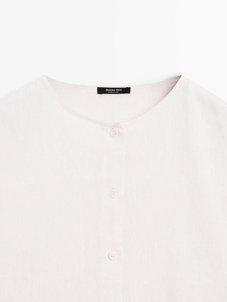 100% linen flowing shirt with buttons