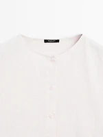 100% linen flowing shirt with buttons