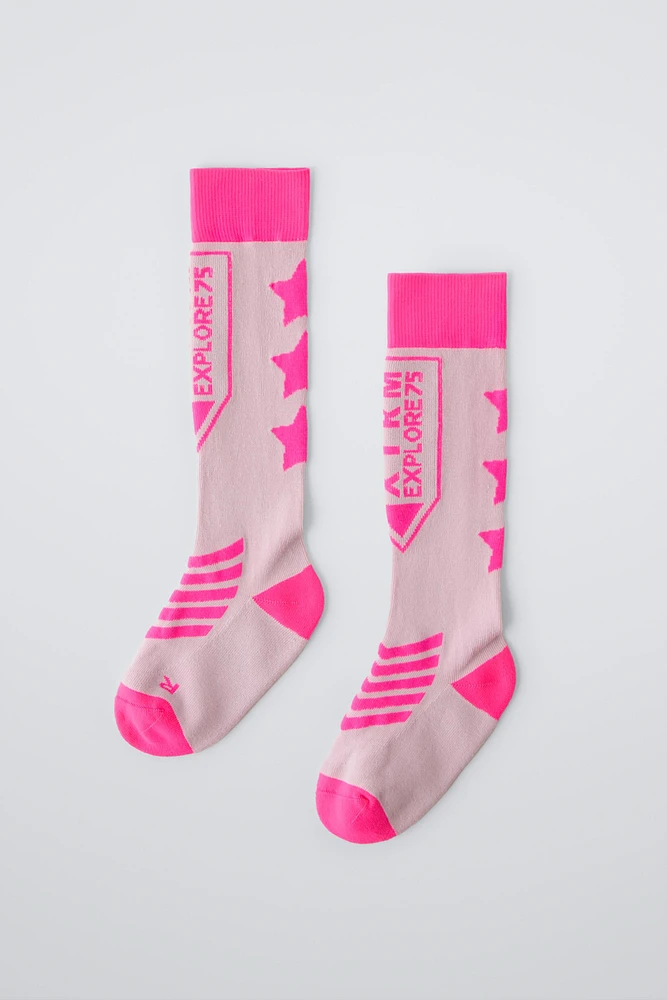 CHAUSSETTE HAUTE EN COTON COLLECTION SKI