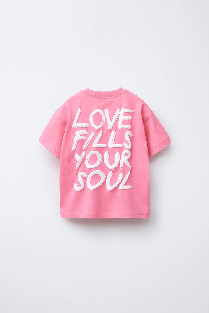 RAISED TEXT PRINT T-SHIRT