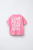 RAISED TEXT PRINT T-SHIRT