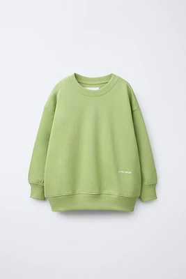 PLAIN SWEATSHIRT WITH EMBROIDERED TEXT
