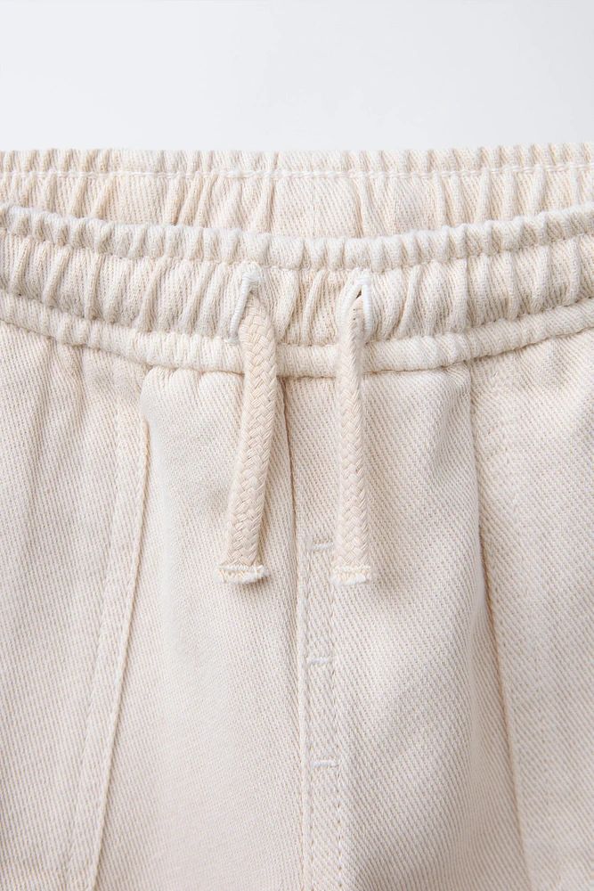 TWILL PANTS WITH LINEN