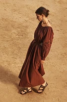 ROBE EN POPELINE BRODÉE ÉDITION LIMITÉE