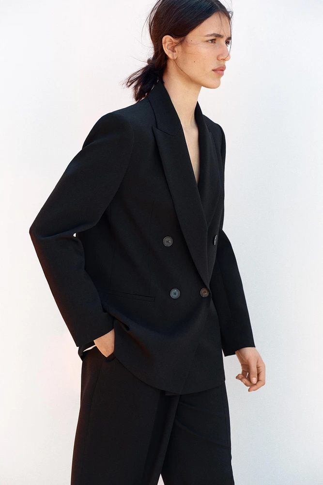 DOUBLE BREASTED BLAZER WITH SHOULDER PADS