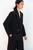 DOUBLE BREASTED BLAZER WITH SHOULDER PADS