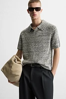 SHINY KNIT POLO SHIRT