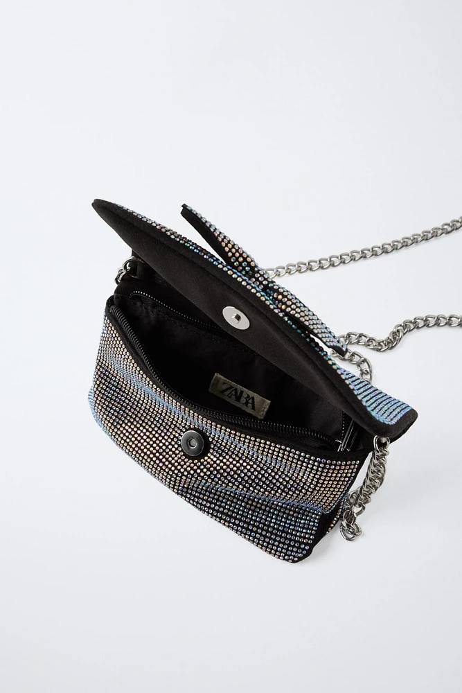 RHINESTONE CROSSBODY BAG WITH BOW