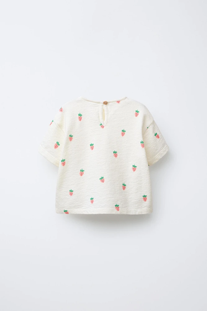 STRAWBERRY PRINT T-SHIRT