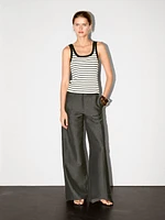 Stripe print vest top
