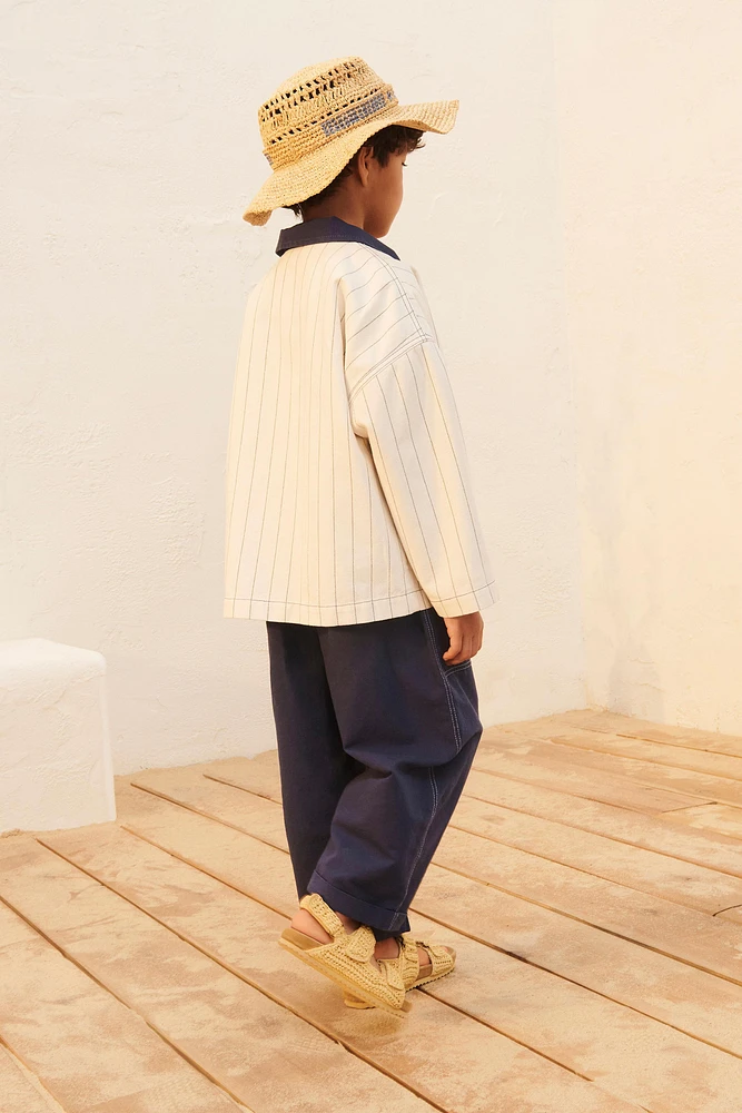 LIMITED EDITION CONTRASTING COLLAR STRIPED JACKET