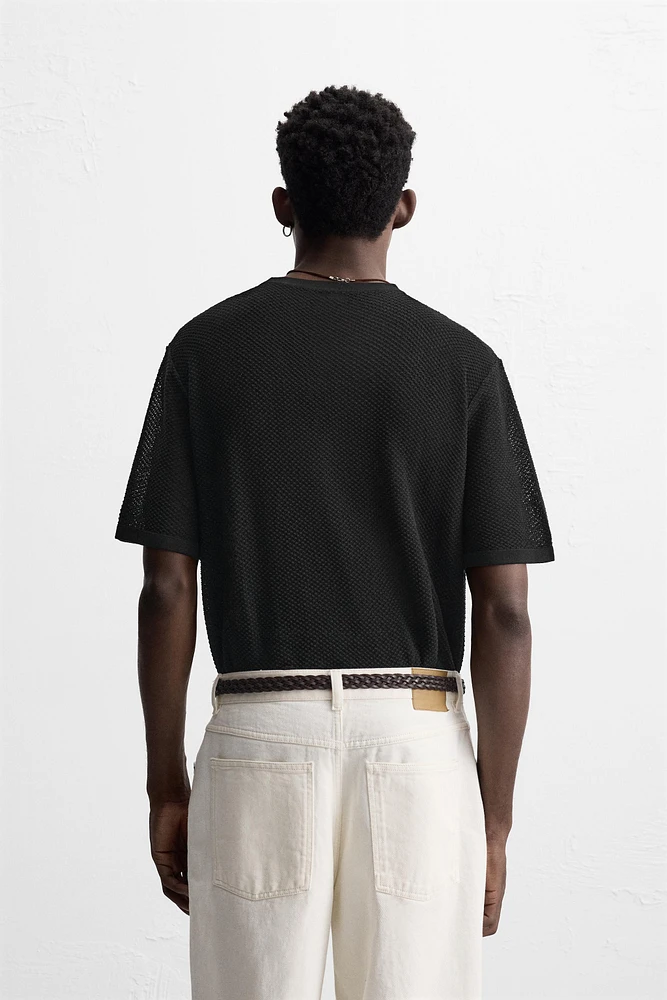 TEXTURED KNIT T-SHIRT