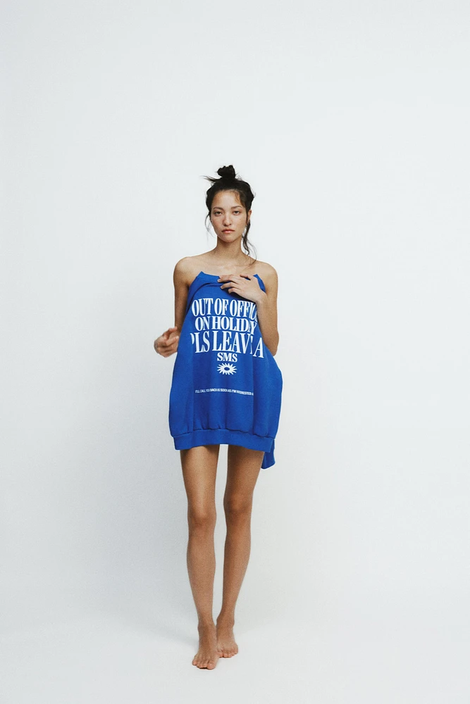 PRINTED SLOGAN SWEATSHIRT