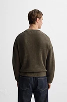 RELAXED FIT COTTON BLEND SWEATER