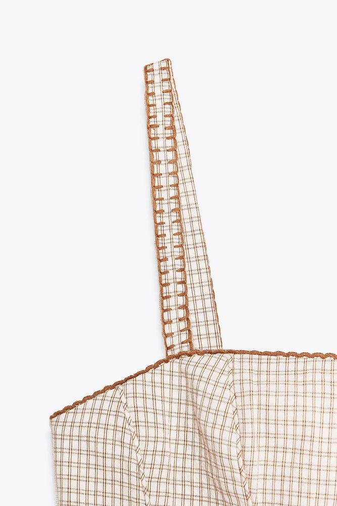 RUFFLED PLAID TOP