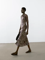 Robe midi fluide imprimée