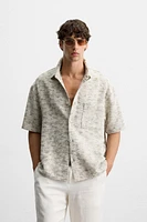 CONTRAST TEXTURE OVERSHIRT