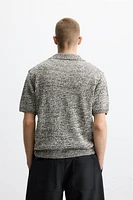 SHINY KNIT POLO SHIRT