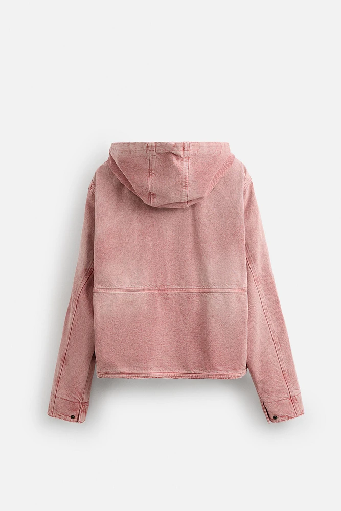 VESTE DÉLAVÉE À CAPUCHE