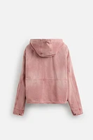 VESTE DÉLAVÉE À CAPUCHE