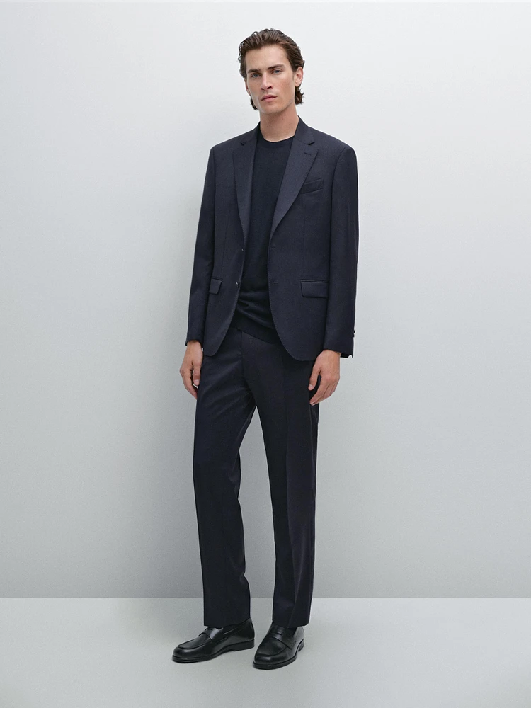 Pantalon de costume à rayures tennis en laine