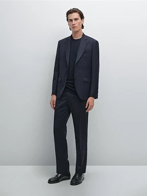 Pantalon de costume à rayures tennis en laine