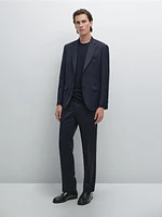Pantalon de costume à rayures tennis en laine