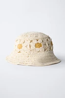 CROCHET FLORAL BUCKET HAT