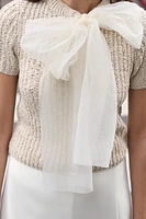 ORGANZA BOW KNIT TOP