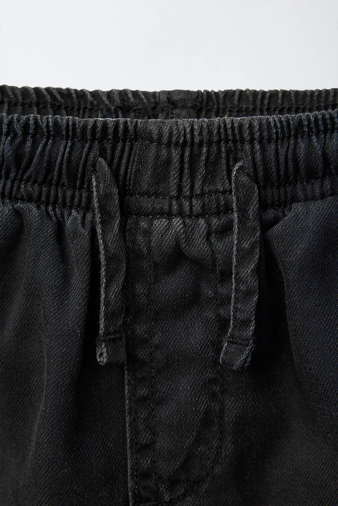 DENIM SHORTS WITH ELASTIC WAIST