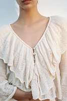 RUFFLED KNIT TOP