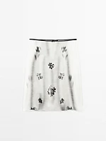 Printed skirt with tie waist