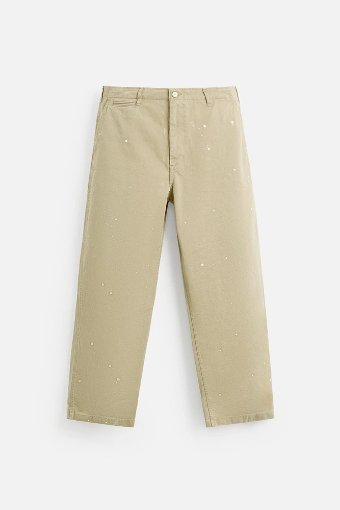 PAINT SPLATTER CHINO PANTS