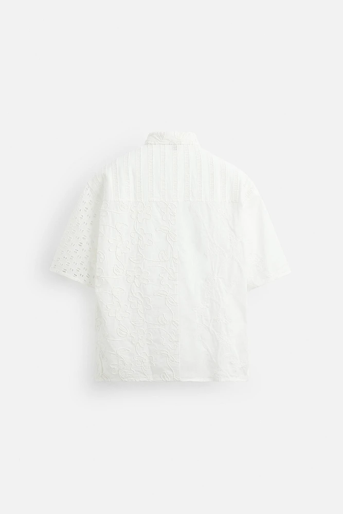 CHEMISE PATCHWORK BRODERIE AJOURÉE