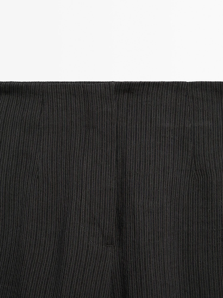 Pantalon de tailleur à rayures coton mélangé