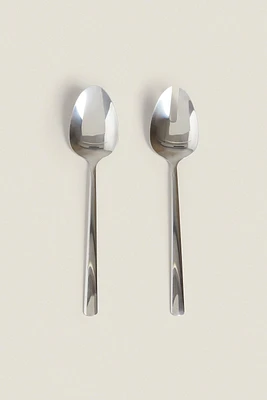 ENSEMBLE COUVERTS SALADE ACIER (LOT DE 2)