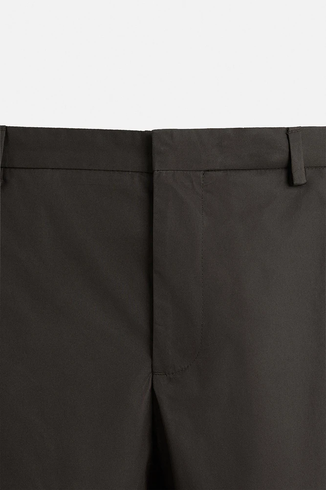 WAXED EFFECT SUIT PANTS