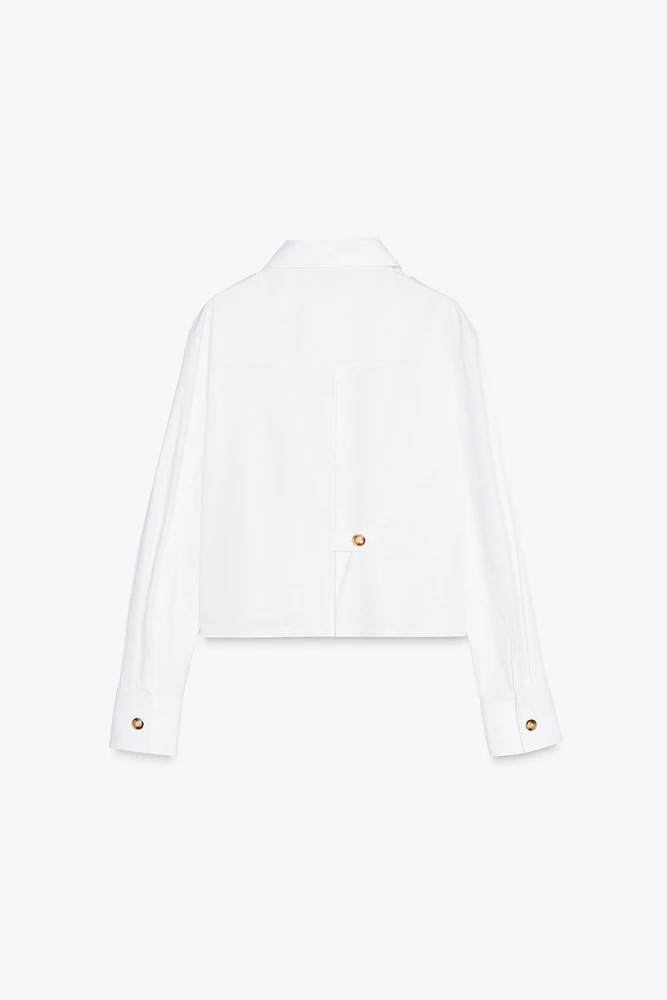 CROPPED POPLIN SHIRT