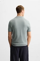 VISCOSE BLEND KNIT POLO SHIRT