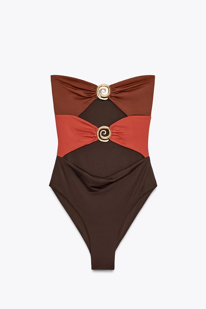 MAILLOT DE BAIN BANDEAU PIÈCES SPIRALE