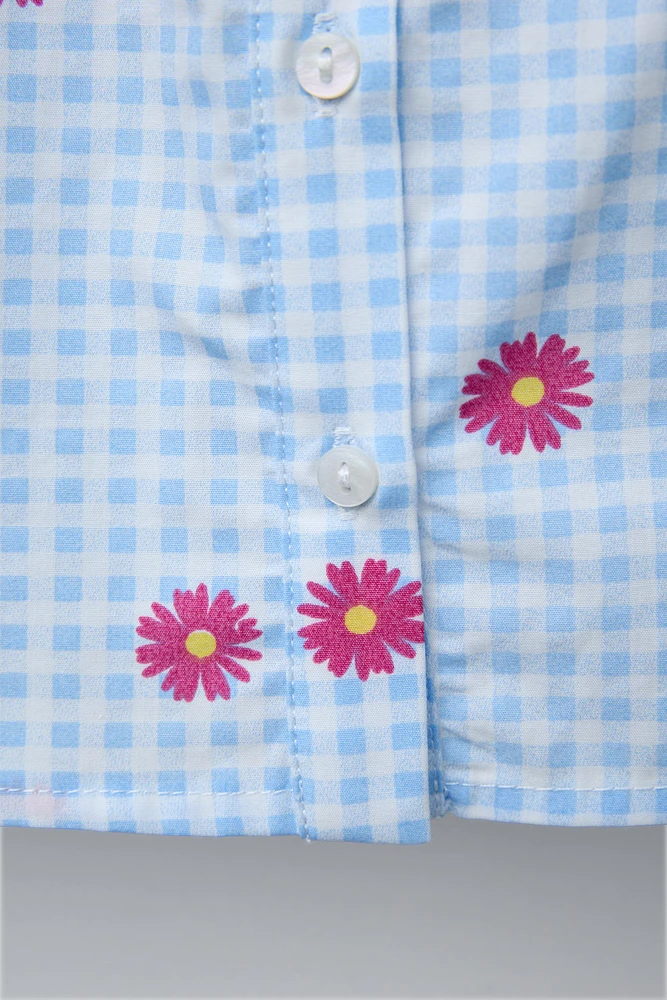GINGHAM AND FLORAL SHIRT