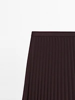 Long pleated flared skirt