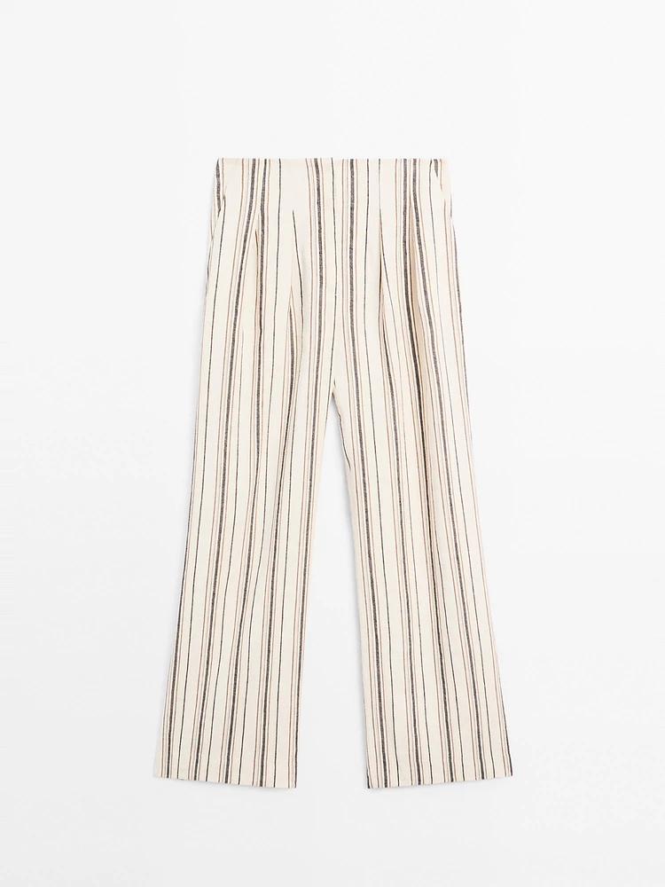 Striped flowing trousers with darts - Studio