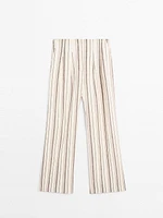 Striped flowing trousers with darts - Studio