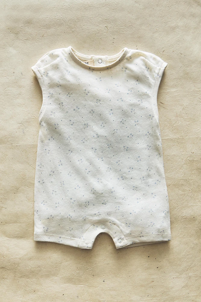 CHILDREN'S FLORAL PRINT FOOTED ROMPER