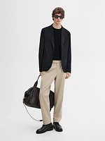 Cotton blend darted trousers